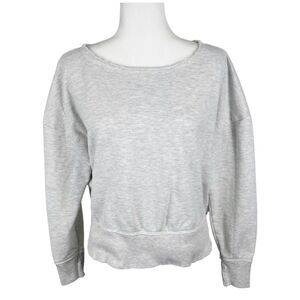 Maeve Anthropologie Sweater Women Medium Grey Pullover Boat Neck Sweatshirt Top